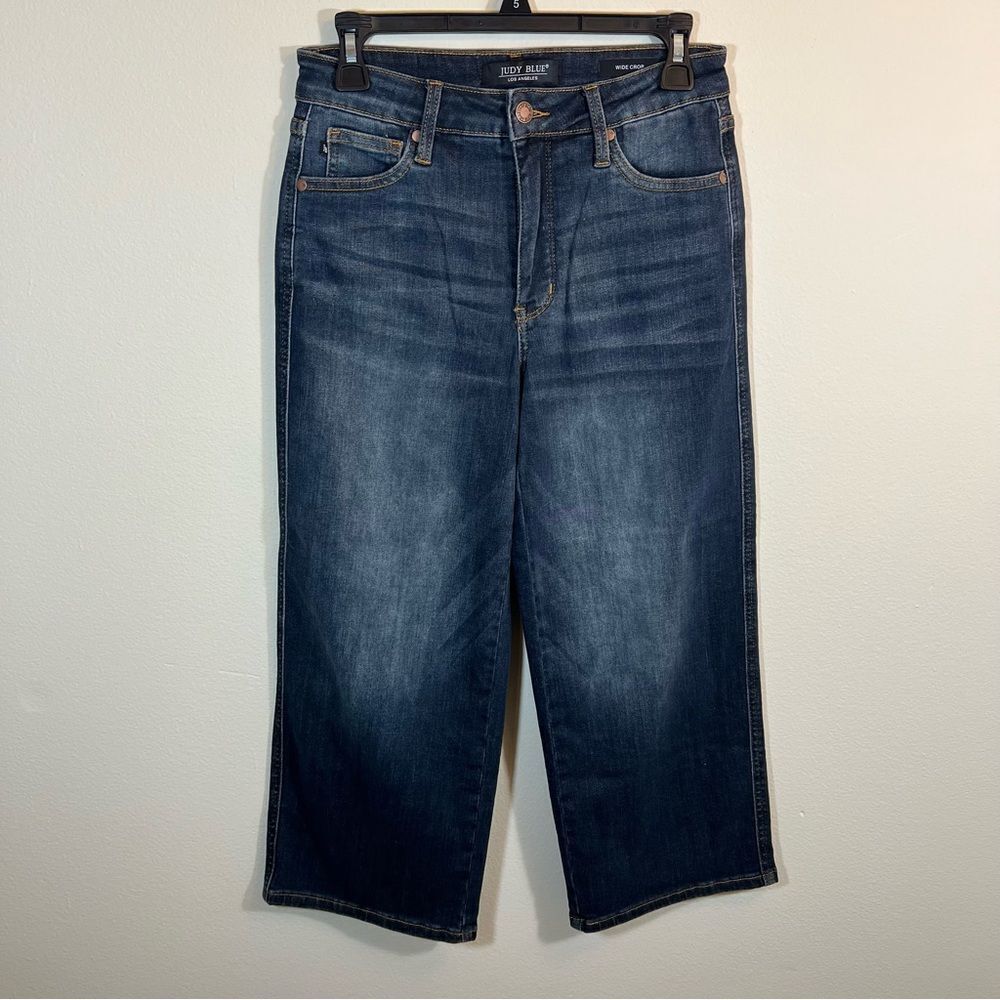 Judy Blue Wide Leg Crop Jeans Dark Wash 5/27 Women’s